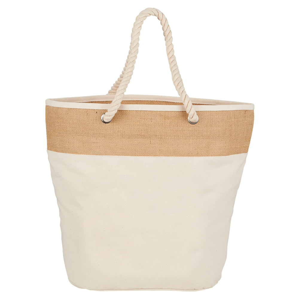 Jute Accent 12oz Cotton Canvas Rope Tote