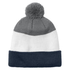 Port Authority Cozy Striped Pom Beanie