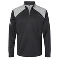 Adidas Textured Mixed Media Quarter-Zip Pullover