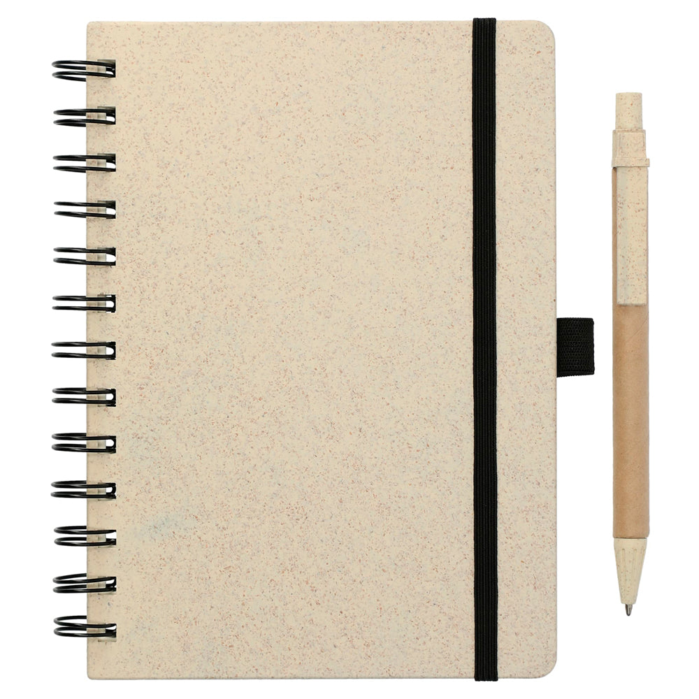 5" x 7" FSC® Mix Wheat Straw Notebook with Pen