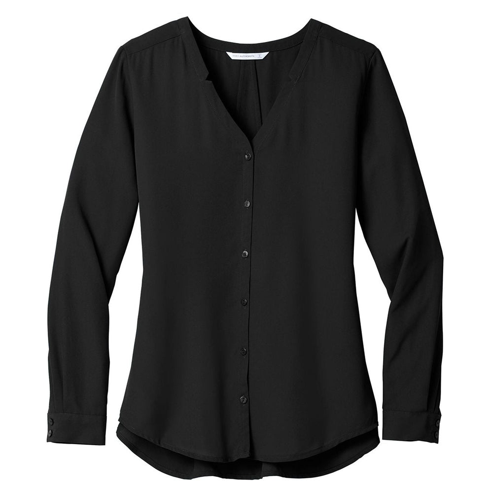 Port Authority® Ladies Long Sleeve Button-Front Blouse