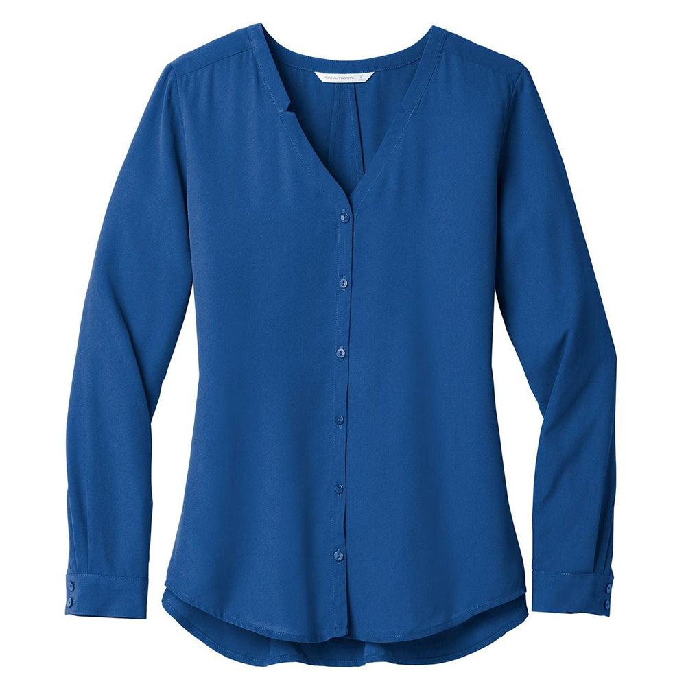 Port Authority® Ladies Long Sleeve Button-Front Blouse